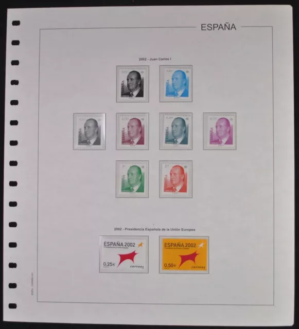 (ALB9) Hojas Edifil España año 2002 completo con filoestuches transparentes