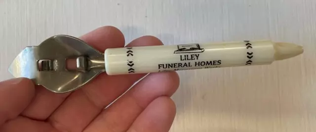 Abridor de botellas vintage para funerarias Liley autopista 72 Patton MO y Lutesville MO