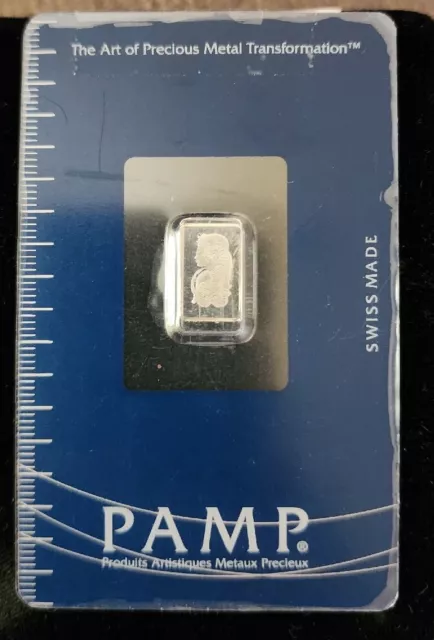 Pamp Suisse Platnium Bar 1 Gram Lady Fortuna  New w/ Assay