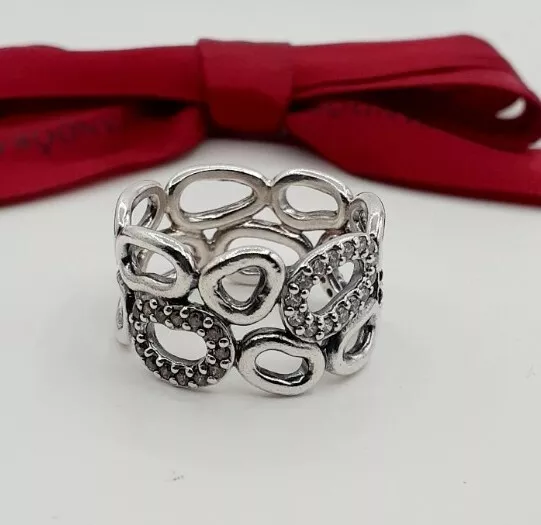 RARE GENUINE PANDORA Circle of Friends Ring clear and brown CZ 190834CZ 52 EUR 82 92 PicClick FR