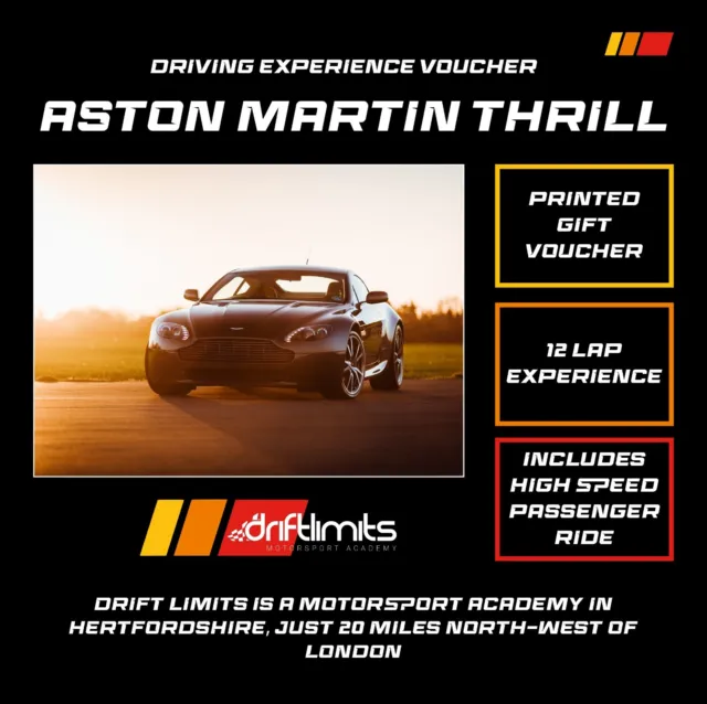 Valentines Gift -  Aston Martin 12 Lap Driving Experience Voucher - 50% off
