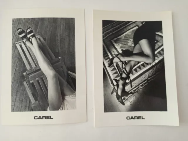 2 carte postale publicitaire pub CAREL chaussures femme jambes