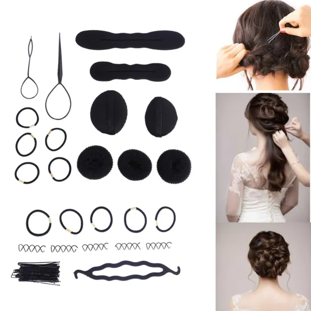 65 Pcs Fashion Women For Hair Care Accessories Hair Bun Hair Twist Styling