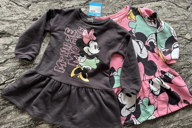 Girls Disney Minnie Mouse Jumper Dresses X2 Age 3-4 Years F&F NEW