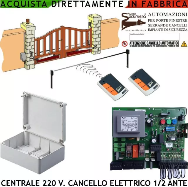 Centrale Cancello Automatico Compatibile Proteco 1/2 Motori 220 V 2 Rad. R. Code