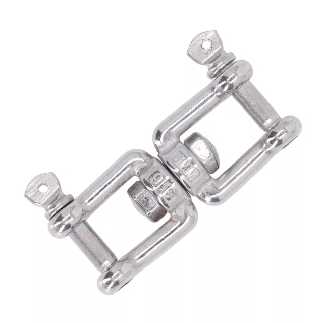 (6MM)Double Jaw Shackle 304 Stainless Steel Jaw Anchor Connector Universal