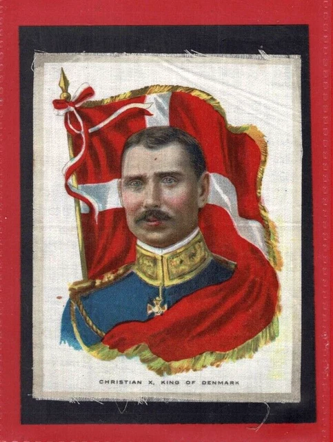Scarce RULERS WITH FLAGS - ITC - 1915 P/C SIZE SILK CIGARETTE CARDS (UN12) 3