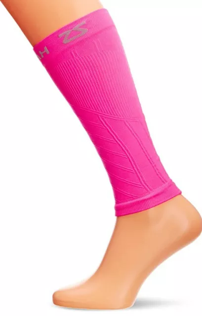 Zensah Reflect Compression Leg Sleeves, Neonpink, S/M #