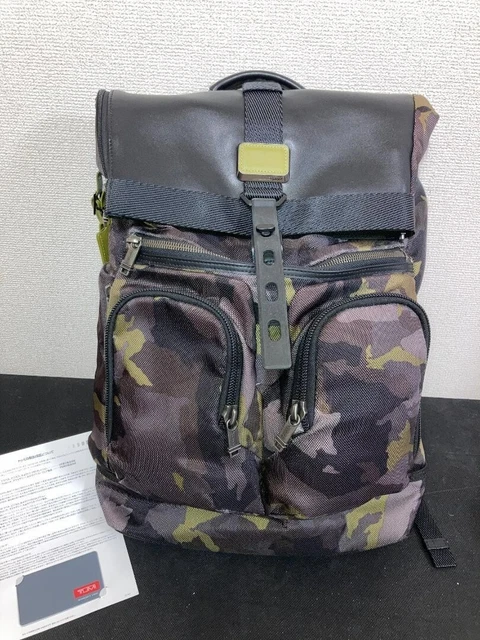 TUMI Alpha Bravo London Roll Top Backpack Ballistic Nylon Olive 232388GCM Used