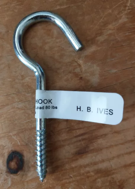 50 pc Large 4" Hooks All Purpose Screw Hook (Load 80 lbs) H.B. Ives Schlage New