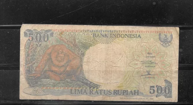 INDONESIA #128h 1999 VG CIRC OLD 500 RUPIAH BANKNOTE PAPER MONEY CURRENCY NOTE