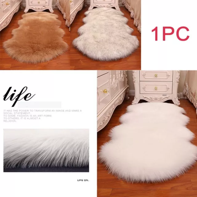 Shaggy Floor Protection Non Slip Faux Fur Bedroom Mats Soft Rugs Sheepskin Rug