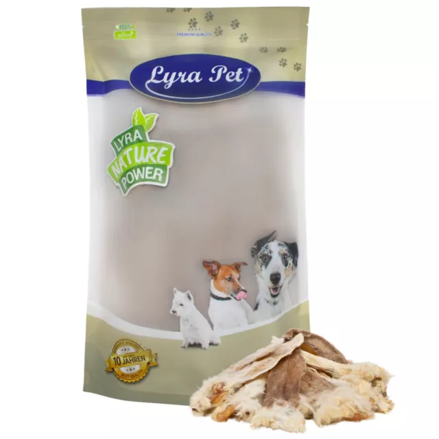 5 kg Kaninchenohren mit Fell 5000 g Kauartikel Hundefutter Kausnack Lyra Pet®