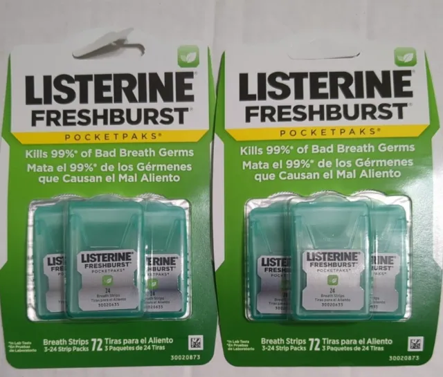 Listerine Freshburst PocketPaks sobre la marcha frescura cuidado oral, 144 tiras