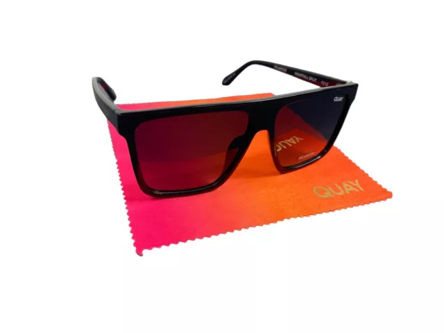 Quay Australia POLARIZED NIGHTFALL Split Black/Smoke Lens Shield Sunglasses 52mm 3