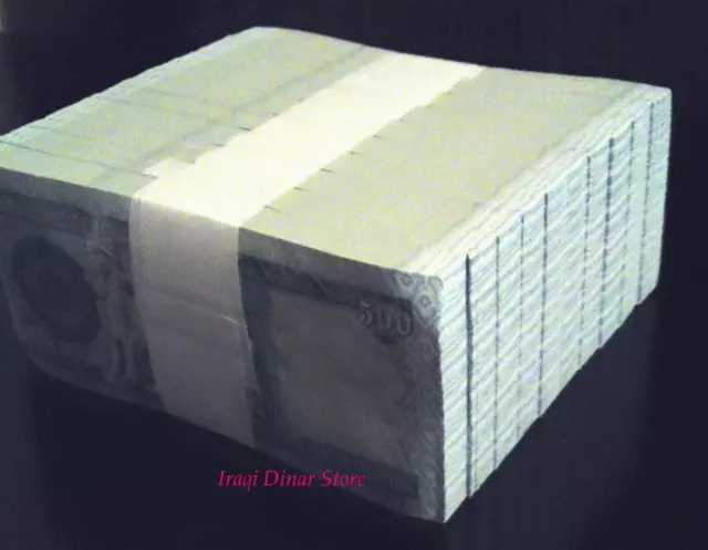 Iraqi Dinar  25 X 500 Dinar 12, 500 Iraq Money Unc Limit 5 Sets 1/4 Bundle