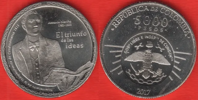 Colombia 5000 pesos 2017 "Independence of Cundinamarca" UNC
