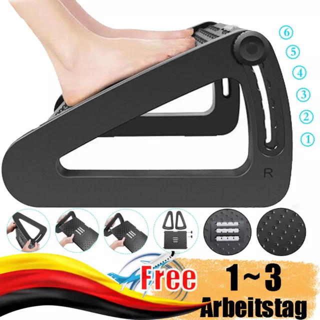 6 Höhenverstellbar Fußhocker Ergonomisch Fußbank Schreibtisch mit Massagepunkten