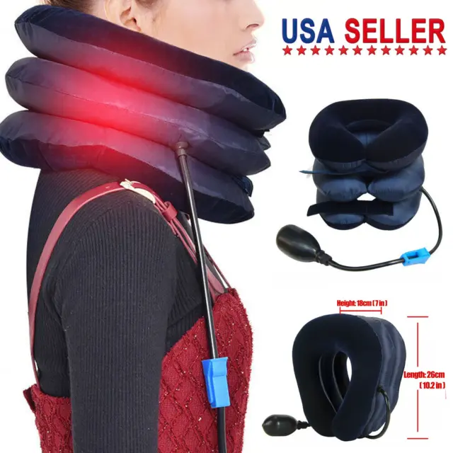 Air Inflatable Neck Pillow Cervical Head Traction Pain Relief Therapy Device