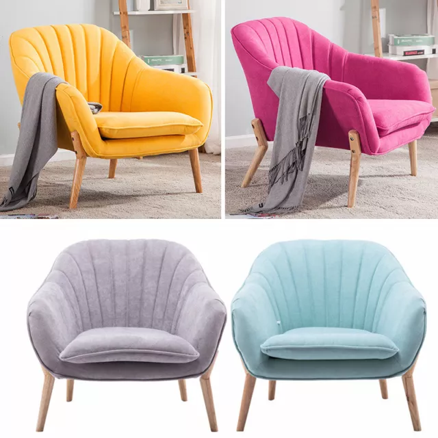 Modern Fabric Tub Chair Armchair Upholstered Single Seat Sofa Living Room Lounge