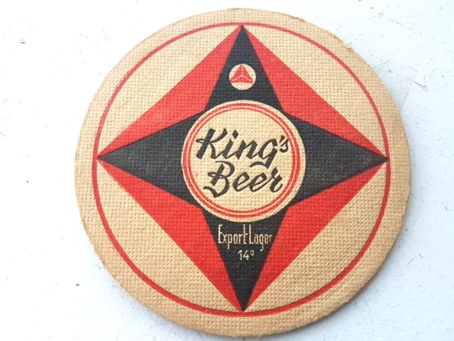 Vintage KING'S BEER EXPORT LAGER  ...  Cat No'?? Beer mat/Coaster