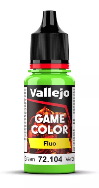 Vallejo Acrylic Paint - Game Colour Fluo #Fluorescent Green (18 ml/0.6 fl oz)