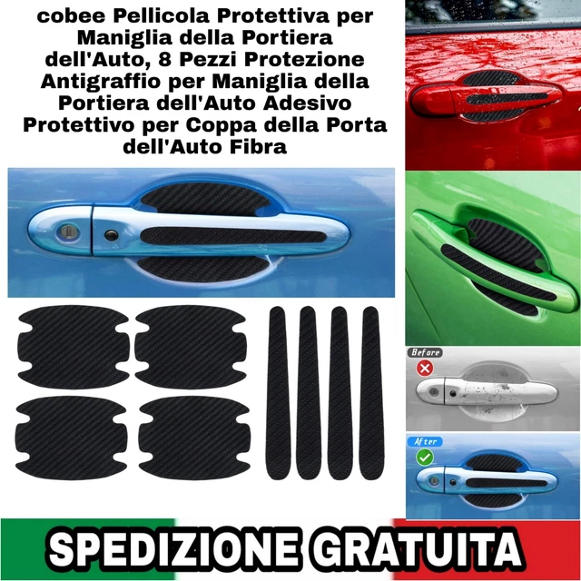 Pellicola Protettiva Per Maniglie Auto - 8 Pezzi In Fibra Di Carbonio, Anti-Graffio, Adesiva