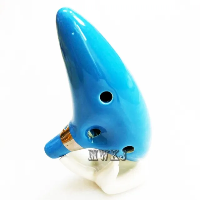 12 Hole Ocarina of Time Ceramic Alto C Flute Legend of Zelda Sky Blue Instrument 3