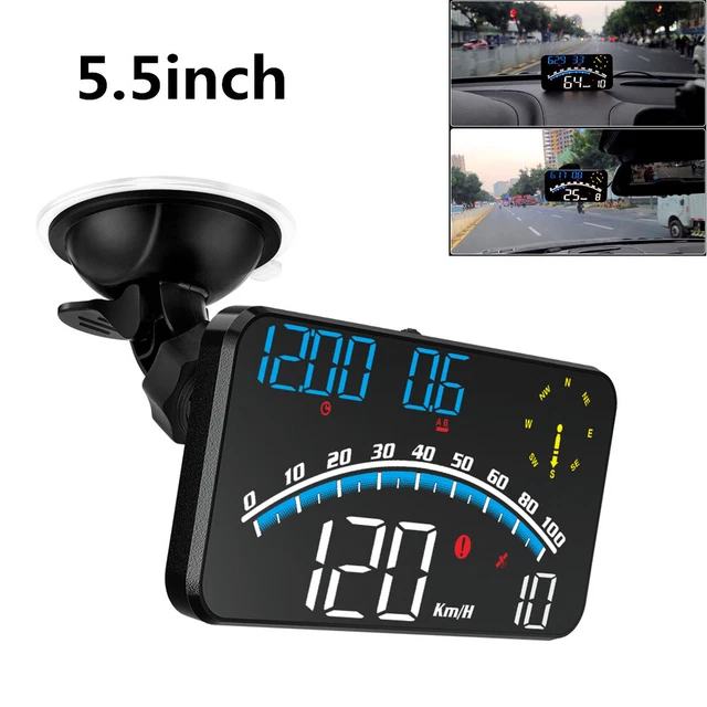 MOMOTOU GPS Tachometer HUD 5V USB – Head-Up Display Mit Großer 3,5 Cm Anzeige Für Auto, Motorrad & Mehr