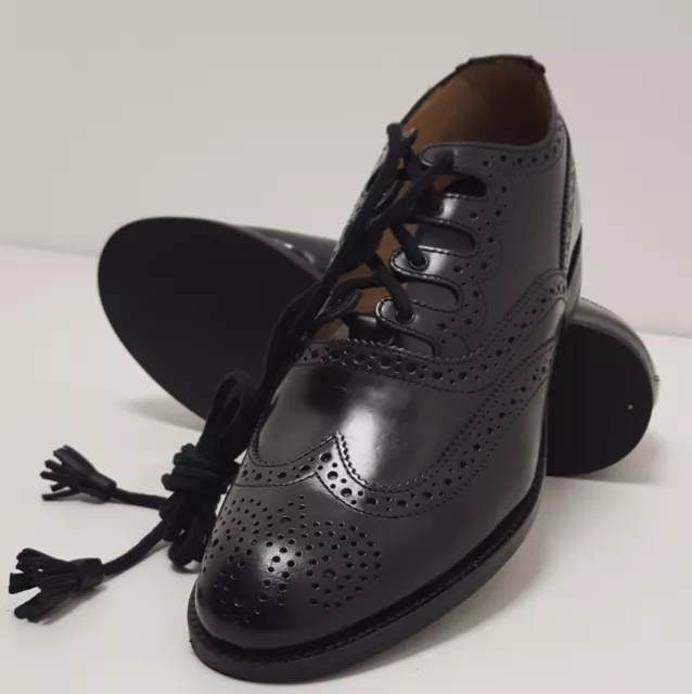 Scottish Ghillie Leather Uppers Kilt Brogue Shoes Rubber Sole Long Laces Tassle