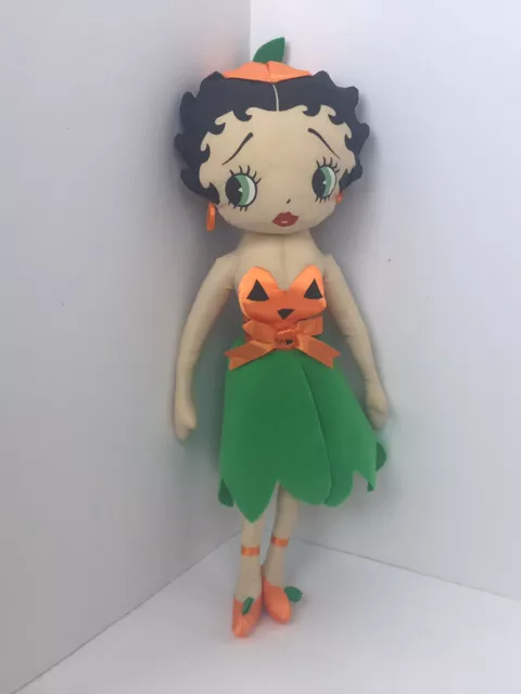Betty Boop Plush Doll Kellytoy Pumpkin Dress Halloween 16”