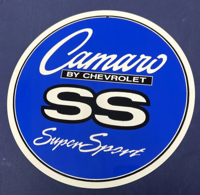 Camaro SS Super Sport Blue 12" Metal Tin Aluminum Sign