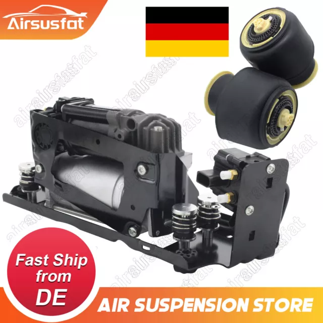 2x Luftfeder Federbalg Hinten L&R + Luftfederung Kompressor Für BMW 5er F07 F11