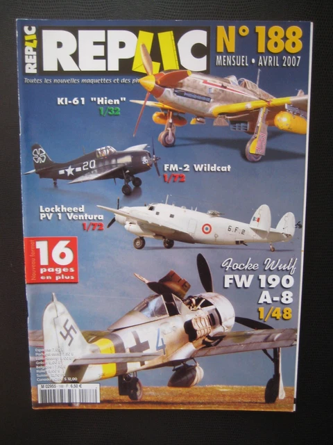REPLIC n° 188 - GRUMMAN FM-2 WILDCAT - LOCKHEED PV-1 VENTURA - FOCKE-WULF 190 A8