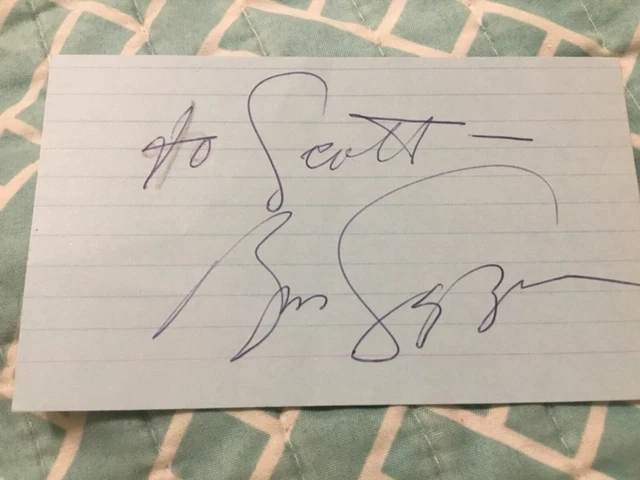 BEN GAZZARA SIGNED “TO SCOTT “ 3 x 5 INDEX CARD/“ANATOMY OF A MURDER”; DIED 2012