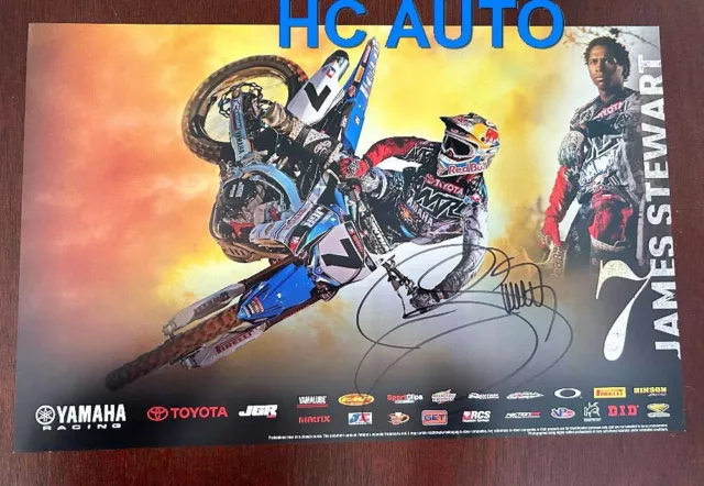 James Bubba Stewart Signed  Yamaha 11X17 Poster- Supercross- Coa