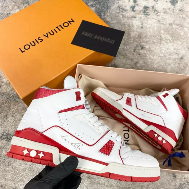 Louis Vuitton Trainer Sneaker designed by Virgil Abloh, do you choose red  or blue? Shop these and others Icons online at…