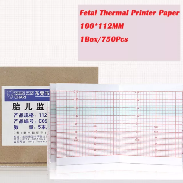 1Box/750Pcs Thermal printer paper 100*112mm for contec fetal monitor 100*112MM