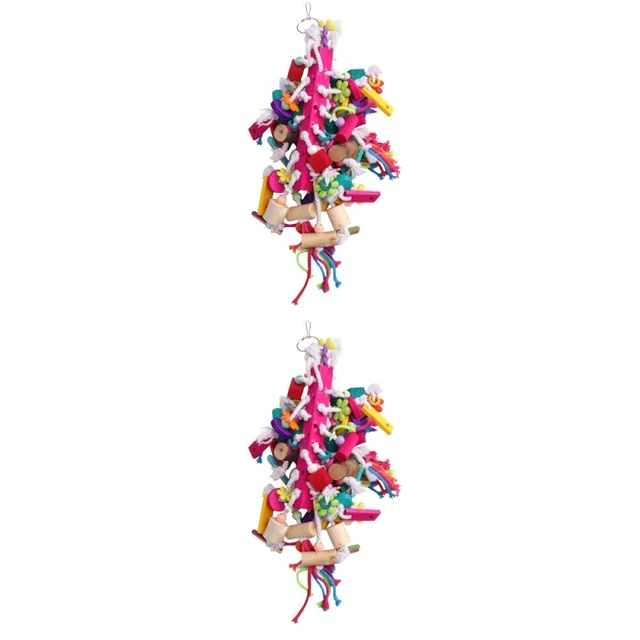 bird block knots 2x Vogel Block Knoten Ara Blöcke Budgie Kauen Spielzeug Papagei