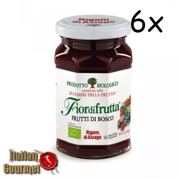 6x Rigoni di Asiago Fiordifrutta Waldfrüchte BIO Brotaufstriche Konfitüre 250g