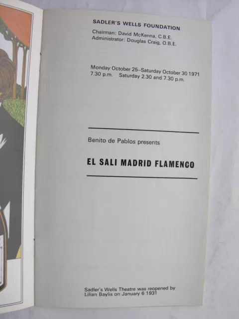 1971 EL SALI MADRID FLAMENCO Spanish Dance Company La Salinera Sadlers Wells 2