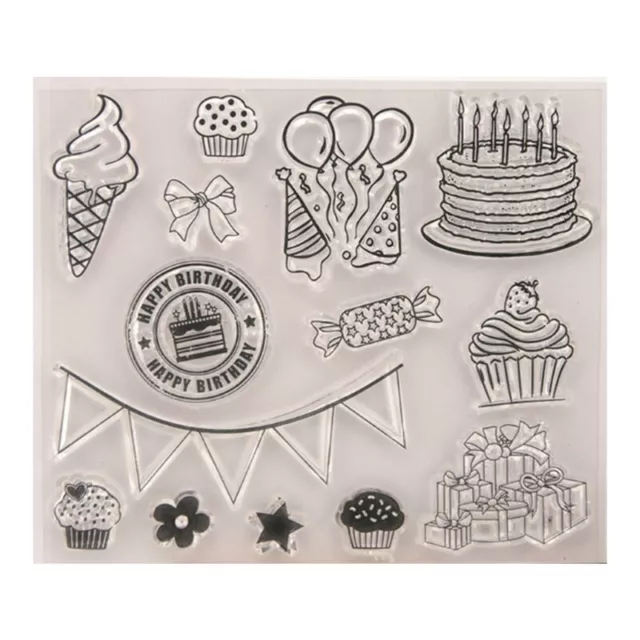 Happy Birthday Clear Transparent Stamp DIY Crafts Silicone Rubber Scrapbooking