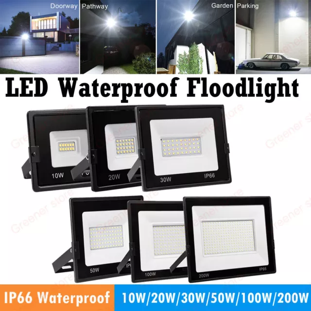 LED Floodlight Light 10W 20W 30W 50W 100W 200W Security Flood Lights Garden Lamp