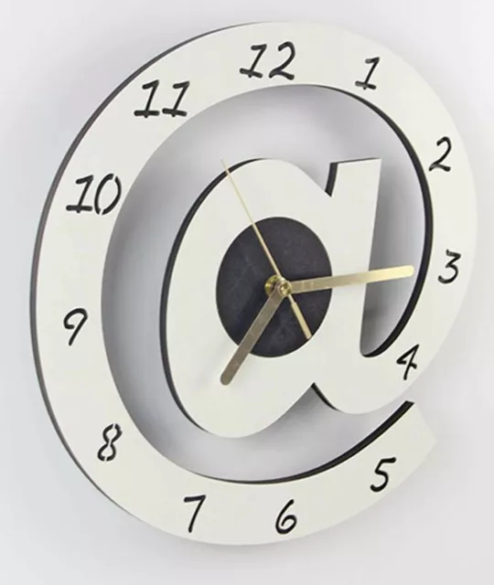 Luxury Stylish Technology/E-mail @-Symbol Mute Wooden Wall Clock