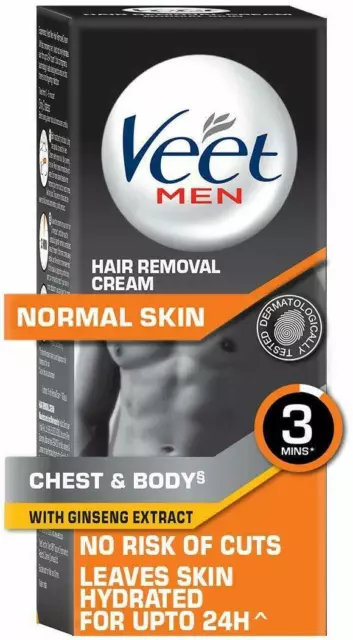 Veet Haarentfernungscreme für Männer, normale Haut - 100 g Brust- und...