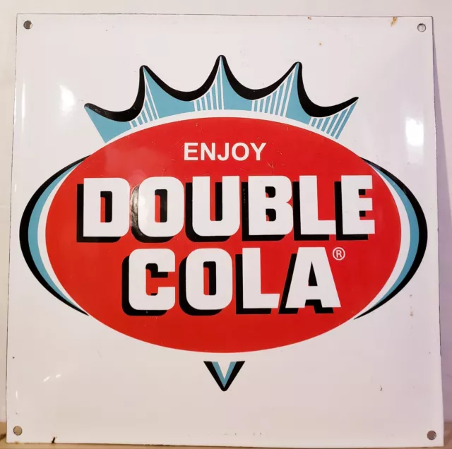 Vintage Double Cola Porcelain Sign Old Soda Beverage Advertising