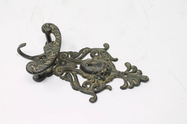 Vintage Original Hand Crafted Brass English Wall Hook Hanger Hardware NH6800 9