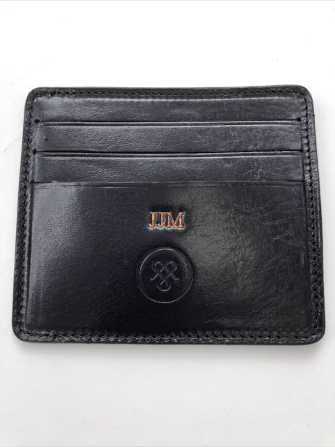 Porte-carte Marco de luxe en cuir italien noir Maxwell Scott prix de vente de prix 45 £