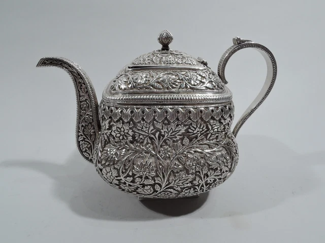 Antique Teapot Raj Colonial Kutch Victorian Indian Silver C 1880