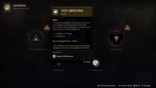 Vox Obscura Completion (Dead Messenger Patern) - PS4/5/Xbox